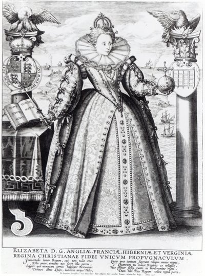 Koningin Elizabeth I, 1596 door Crispin  Passe